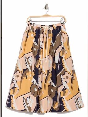 NEW Adrianna Papell Women’s A-Line Abstract Floral Print Midi Skirt Size Medium